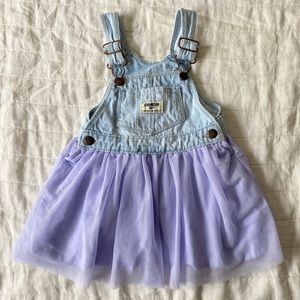OshKosh B’Gosh Denim and Tulle Overall Dress Size 18 Months